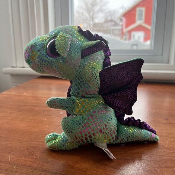 Ty Beanie Boos CINDER the Green Dragon (6 Inch) Stuffed Plush Animal No Hang Tag - Picture 1 of 5